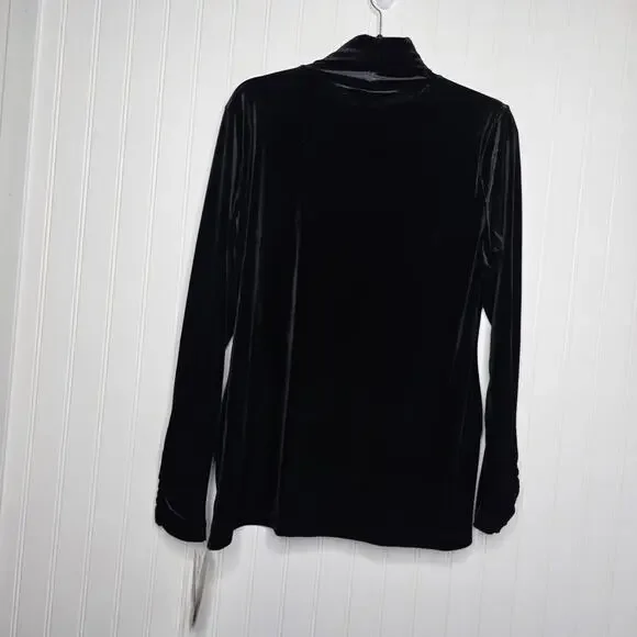 Sno Skins Women's Black Plush Velvet Turtleneck Sweater Size XL Pullover Cozy - Picture 10 of 10